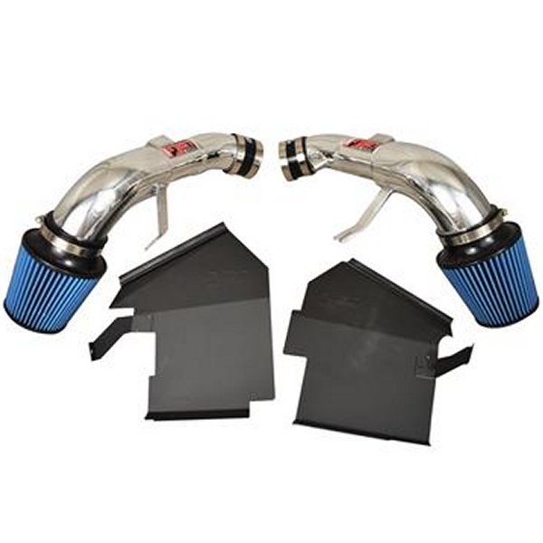 14 Infiniti Q50 3.7L V6 Polished Dual ショート Ram インテーク w/ MR Techn and Heat Shields