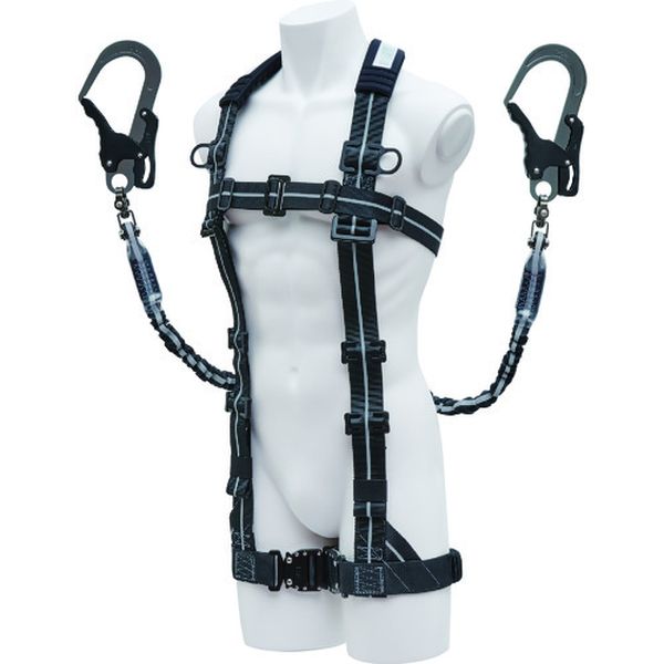 ストレッチハーネスセット I型 黒/反射シルバーライン W1JPWS-17