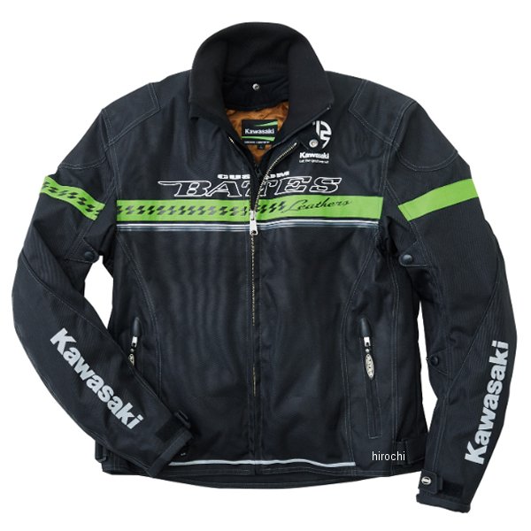 秋冬モデル カワサキ×BATES ロングシーズンジャケット 黒/緑