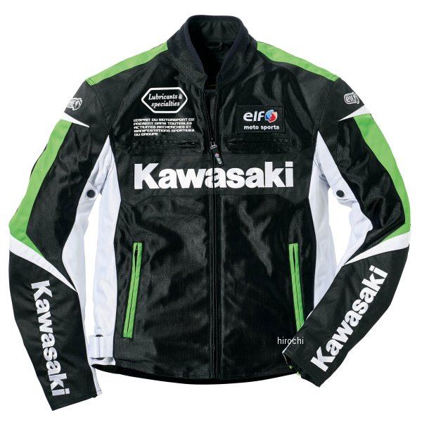 カワサキ純正 2023年春夏モデル カワサキ×elf ライディングメッシュジャケット 黒/白 LLサイズ