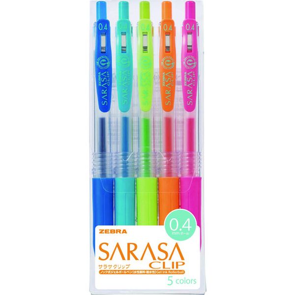 JJS155CA 855-2321  ボールペン サラサクリップ0.4 5色セット
