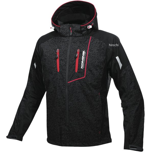 春夏モデル プロテクトハーフメッシュパーカ ゲンリ HRブラック/赤