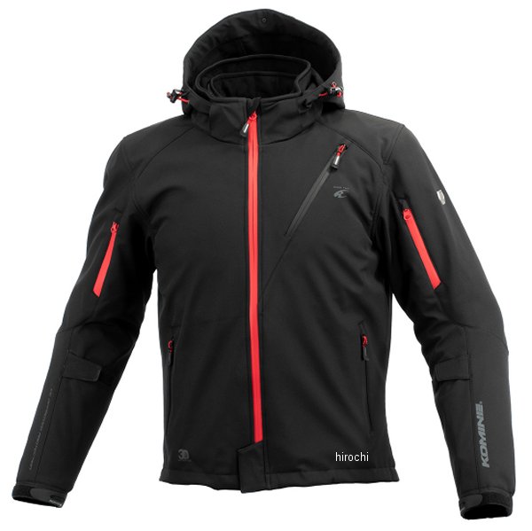 秋冬モデル プロテクトソフトシェルウィンターパーカ-IFU ネオブラック/赤