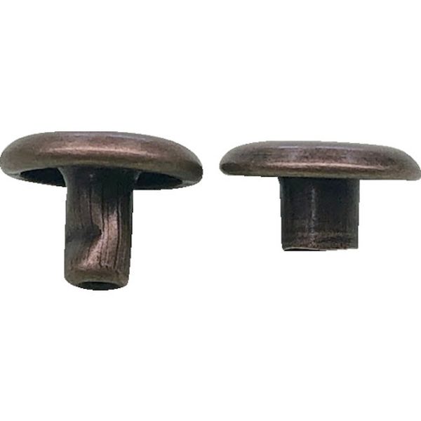 JOBL  平ベルト金具 両面カシメ ブラウン 大オス・メス(各10個)