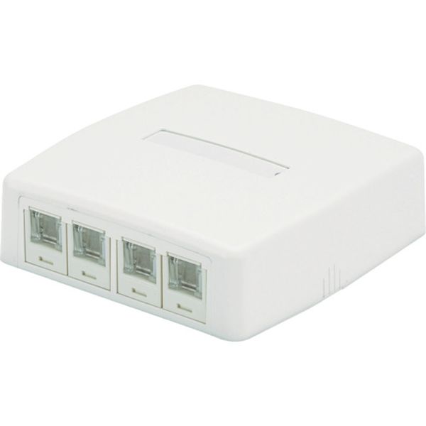 CAT6ローゼットボックスキット シャッター付き 4個口白