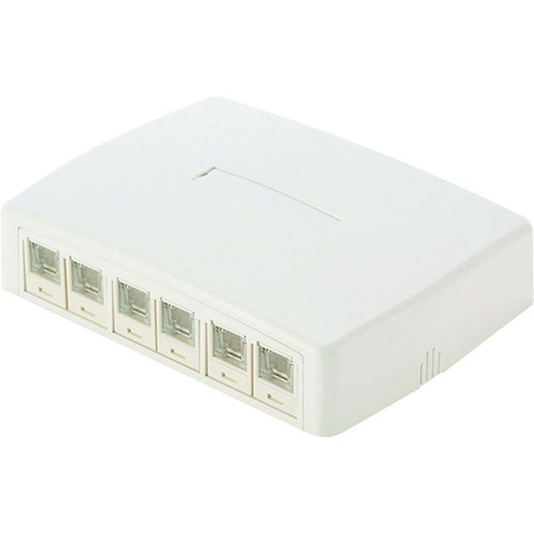 CAT6Aスプリングシャッター付きローゼットキット 6個口 白