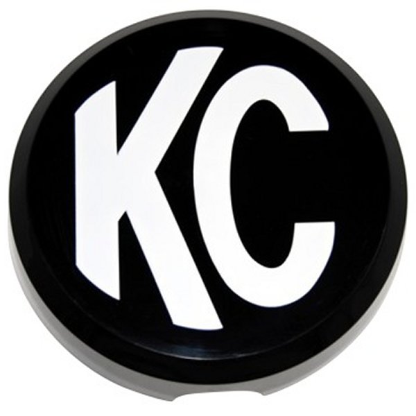 6in. Round Hard Cover for Daylighter/SlimLite/Pro-Sport (Single) - Black w/White KC Logo