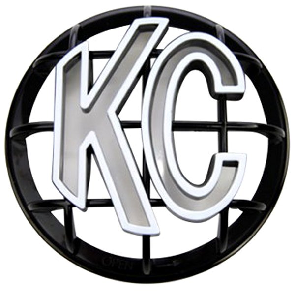 5in. Round ABS Stone Guard for Apollo Lights (Single) - Black w/White KC Logo