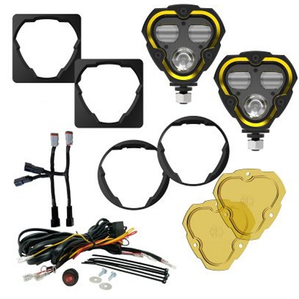 FLEX ERA 3 Dual Mode SAE Fog Lights - 2-Light Master Kit for Jeep Aftermarket Bumpers