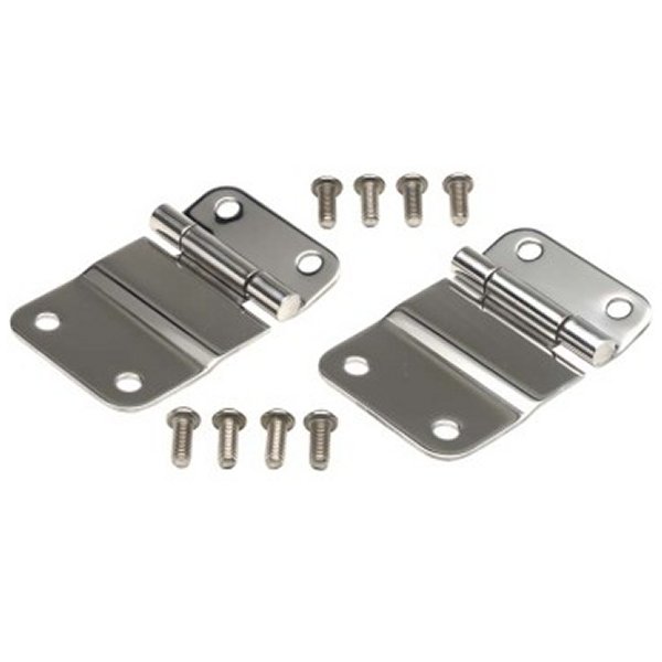 76-86 Jeep CJ7 Tailgate Hinge Pair - Polished Silver