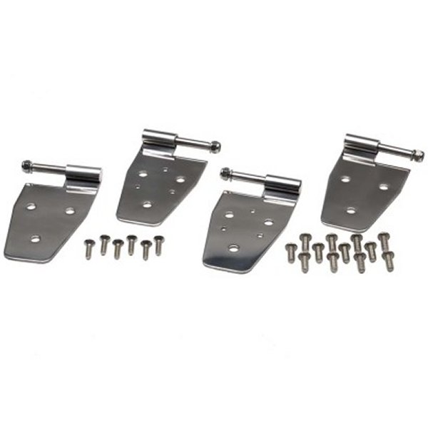 87-95 Jeep Wrangler YJ Door Hinge Set 4 Pieces - Polished Silver