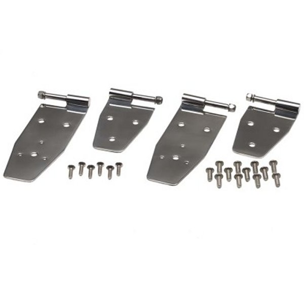 94-95 Jeep Wrangler YJ Hardtop Door Hinge Set 4 Pieces - Polished Silver