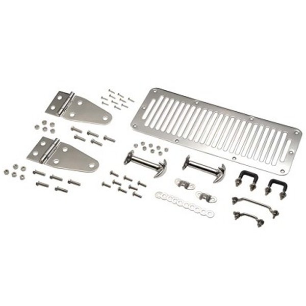 78-95 Jeep CJ/Wrangler YJ Hood Kit - Polished Silver