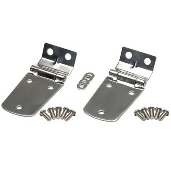97-06 Jeep Wrangler TJ Hood Hinge Pair - Polished Silver