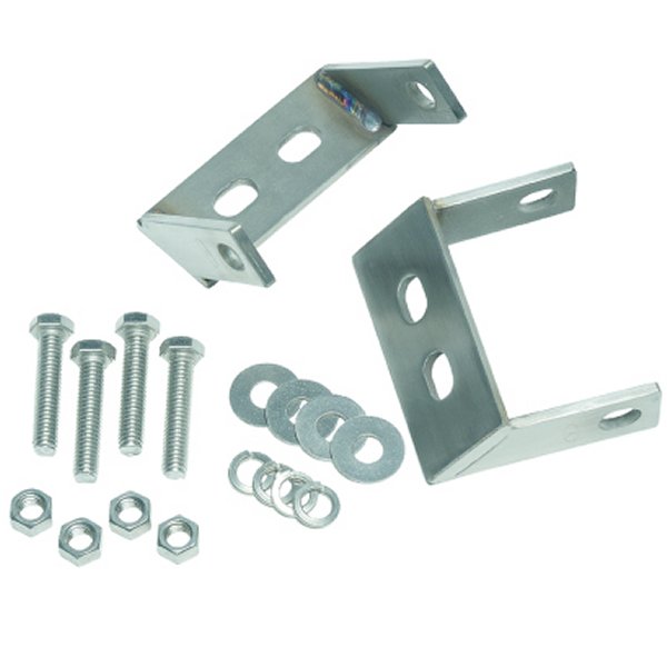 45-86 Jeep CJ Rear Bumper Brackets Pair - Polished Silver
