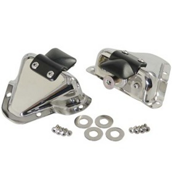 81-95 Jeep CJ/Wrangler YJ Interior Door Latch Brackets Pair - Polished Silver