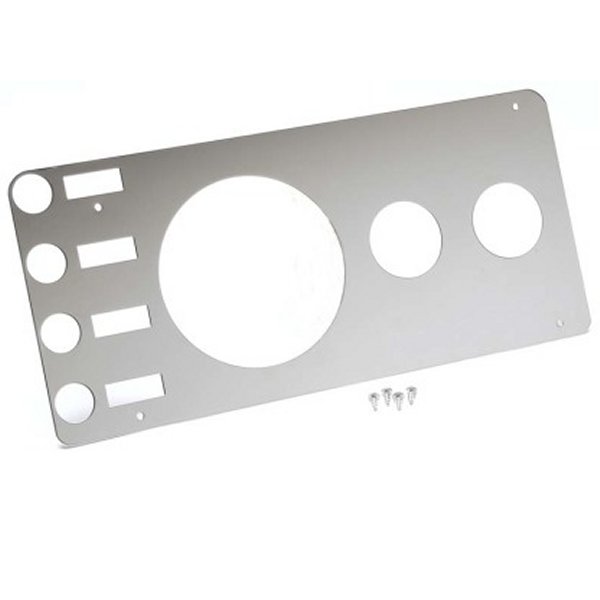 76-86 Jeep CJ Gauge Cover Without Radio Opening - Polished Silver