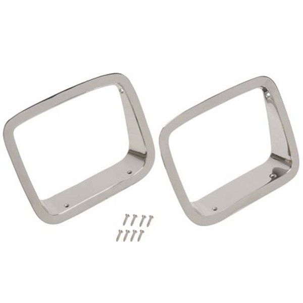 87-95 Jeep Wrangler YJ Headlight Bezels Pair - Polished Silver