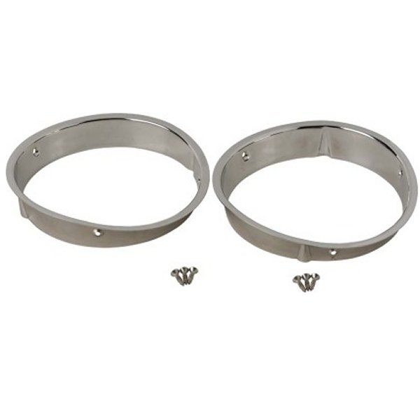 97-06 Jeep Wrangler TJ Headlight Bezels Pair - Polished Silver
