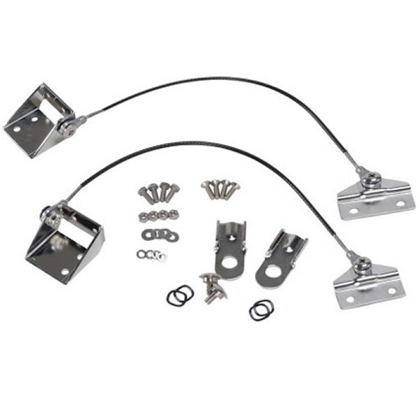 76-86 Jeep CJ Tailgate Pivot Latch Assembly Fiberglass Body CJ - Polished Silver