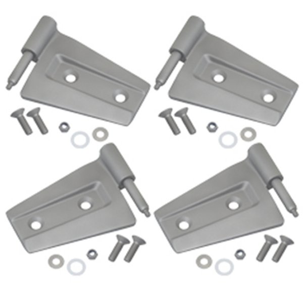 07-18 Jeep Wrangler JK Door Hinge Set 4 Pieces 2 Door Bare Grey