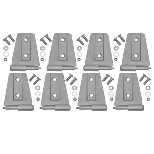 07-18 Jeep Wrangler JK Door Hinge Set 8 Pieces 4 Door Bare Grey