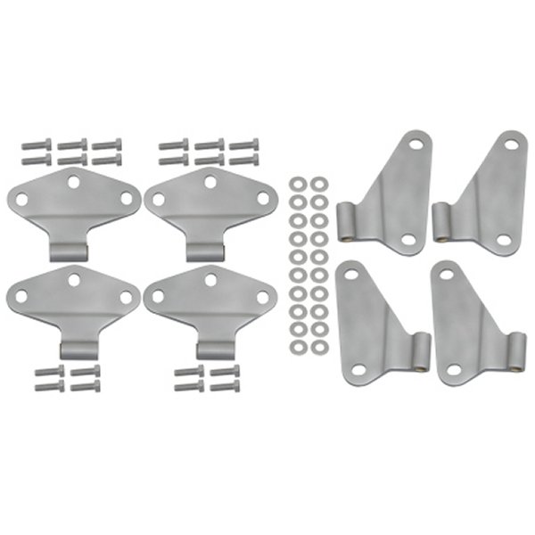 07-18 Jeep Wrangler JK Body Door Hinge Set 8 Pieces 4 Door Bare Grey