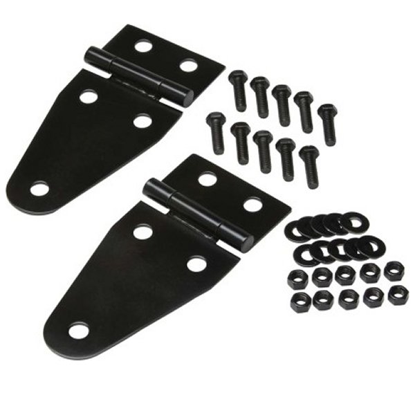 55-95 Jeep CJ/Wrangler YJ Hood Hinge Pair - Powdercoat Black