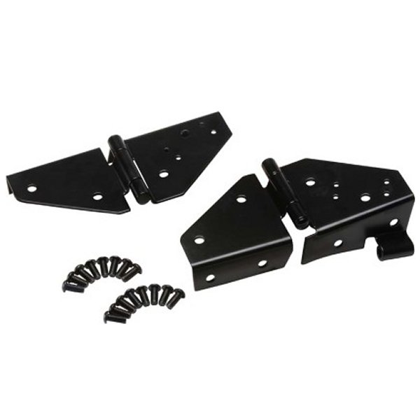 76-95 Jeep CJ/Wrangler YJ Windshield Hinge Pair - Powdercoat Black