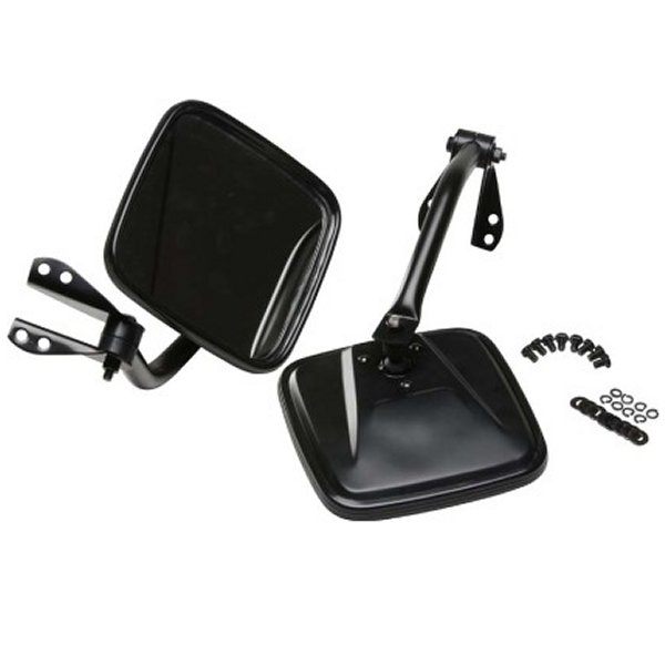55-86 Jeep CJ Mirror Kit Pair- Powdercoat Black