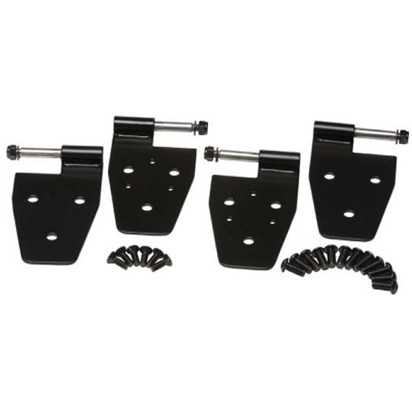 87-95 Jeep Wrangler YJ Door Hinge Set 4 Pieces - Powdercoat Black