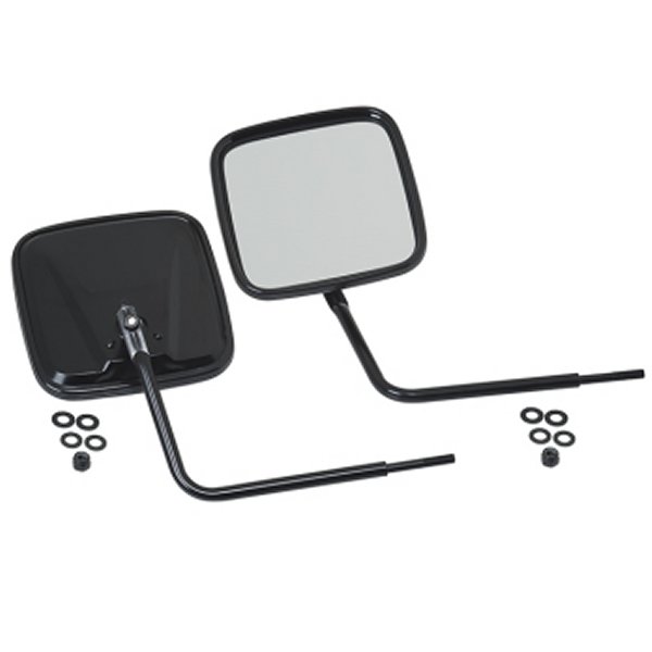 76-18 JEEP CJ/Wrangler YJ/TJ/JK Outback Mirrors Pair - Powdercoat Black