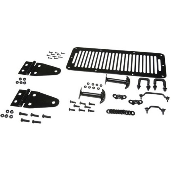 78-95 Jeep CJ/Wrangler YJ Hood Kit - Powdercoat Black