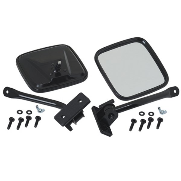97-18 Jeep Wrangler TJ/JK E-Z Detach Mirrors Pair - Powdercoat Black