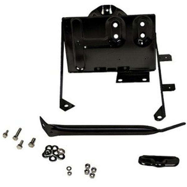 76-86 Jeep CJ Battery Tray with support arm - Powdercoat Black