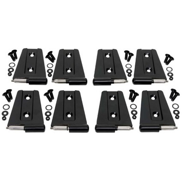 07-18 Jeep Wrangler JK Door Hinge Set 8 Pieces 4 Door - Powdercoat Black