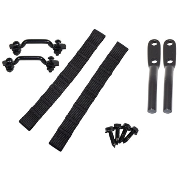 Jeep Wrangler TJ Polished Stainless Door Strap Kit Black Powdercoat Stainless Steel