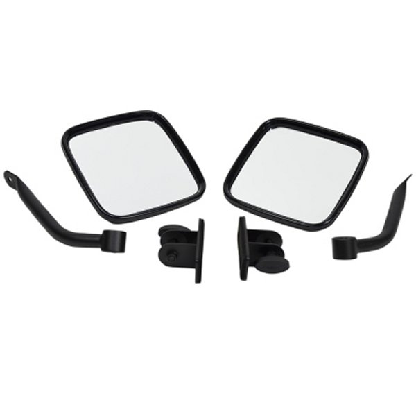 97-18 Jeep Wrangler TJ/JK E-Z Detach Mirrors Pair - Textured Black
