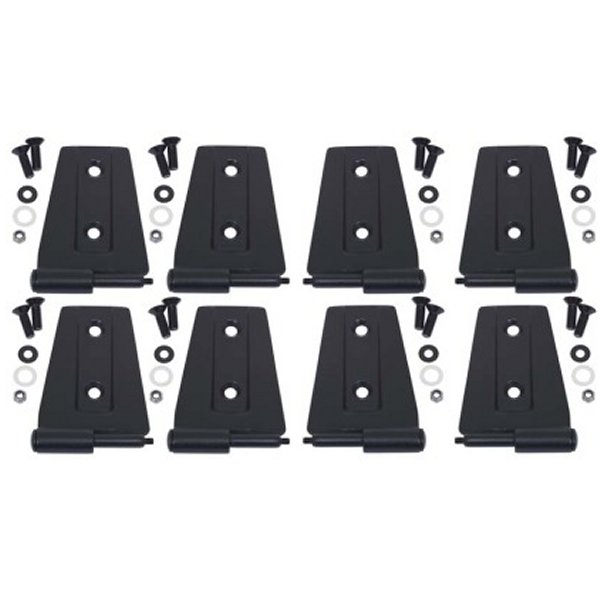 07-18 Jeep Wrangler JK Door Hinge Set 8 Pieces 4 Door - Textured Black