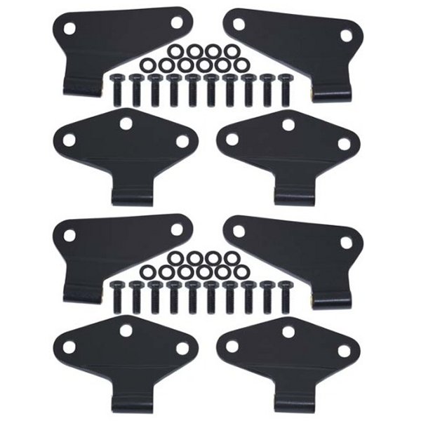 07-18 Jeep Wrangler JK Body Door Hinge Set 8 Pieces 4 Door - Textured Black