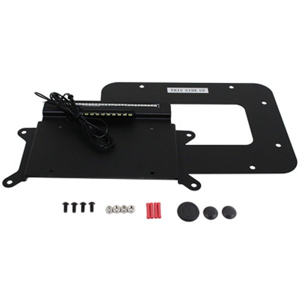 07-18 Jeep Wrangler JK BackSide License Plate Mount with LEDs - Textured Black