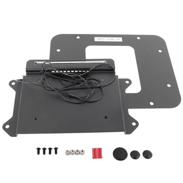 07-09 Jeep Wrangler JK BackSide License Plate Mount with LEDs - Textured Black