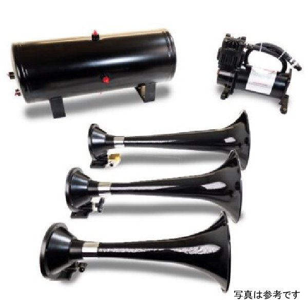 Triple Black Horn Kit w/150 PSI Waterproof 3.0 gal Air Tank