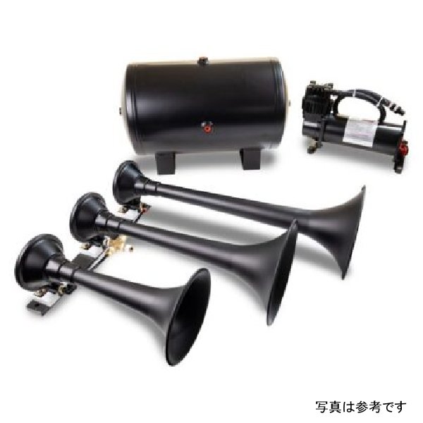 Triple Black Horn Kit w/ 150 PSI Waterproof 5.0 gal Air Tank