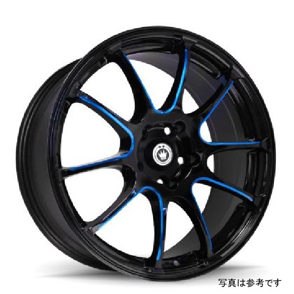 Illusion 18x8 5x114.3 ET45 Black/Ball Cut Blue