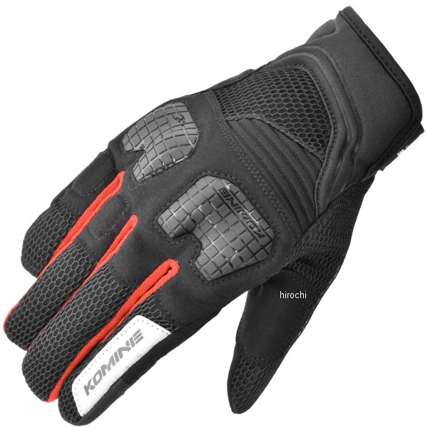 春夏モデル 3Dメッシュプロテクトグローブ 黒/赤