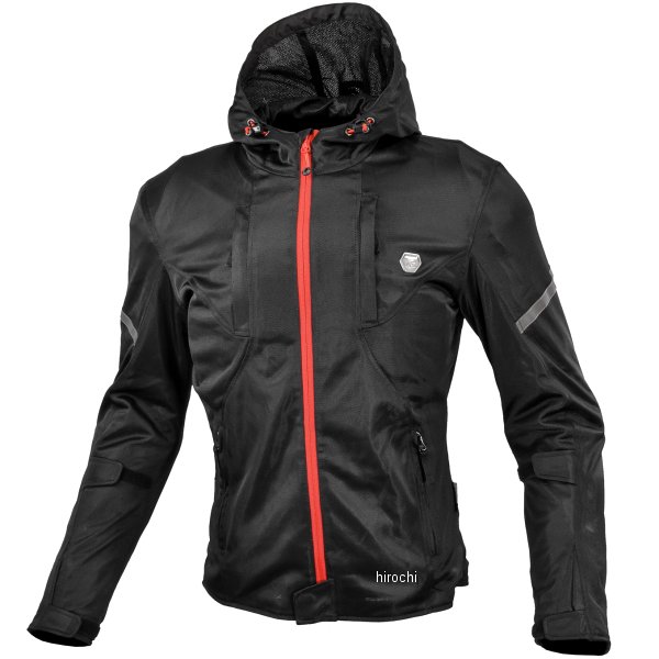 春夏モデル プロテクトメッシュパーカ 黒/赤