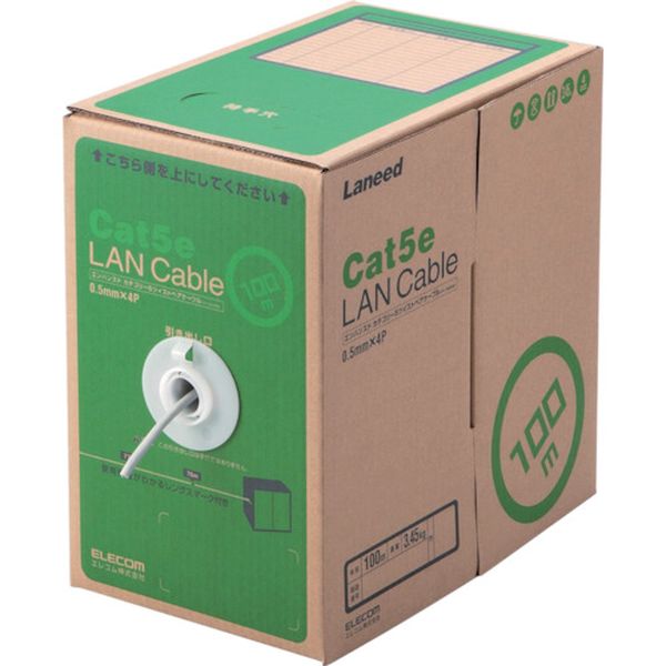 EU RoHS準拠LANケーブル CAT5E 100m ライトグレー