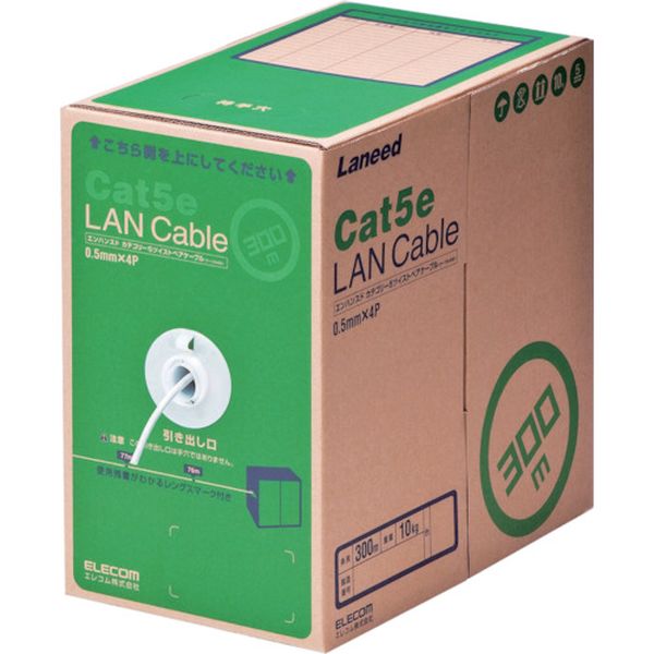 EU RoHS指令準拠LANケーブル CAT5E 300m ホワイト