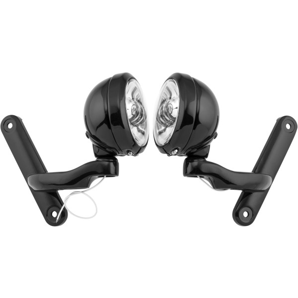 4.5インチ パッシングランプ ブラケット付き 黒/クローム